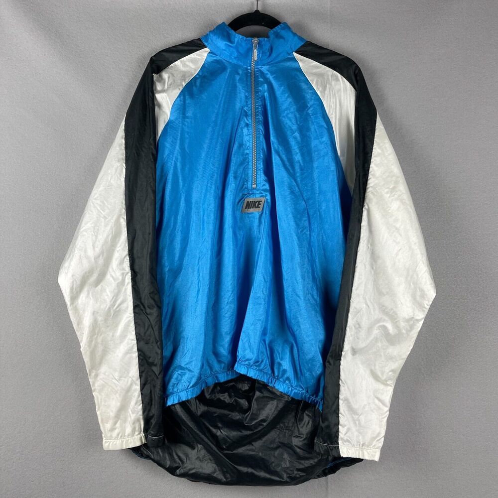 Vintage Nike Windbreaker Jacket Mens XL Half Zip Nylon Ventilated 80s 90s